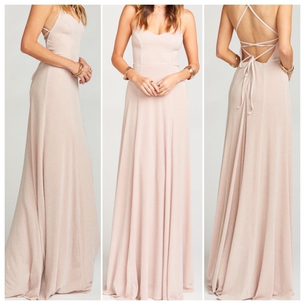 Nwt MUMU GODSHAW GODDESS dancing queen shine blush XL 8870